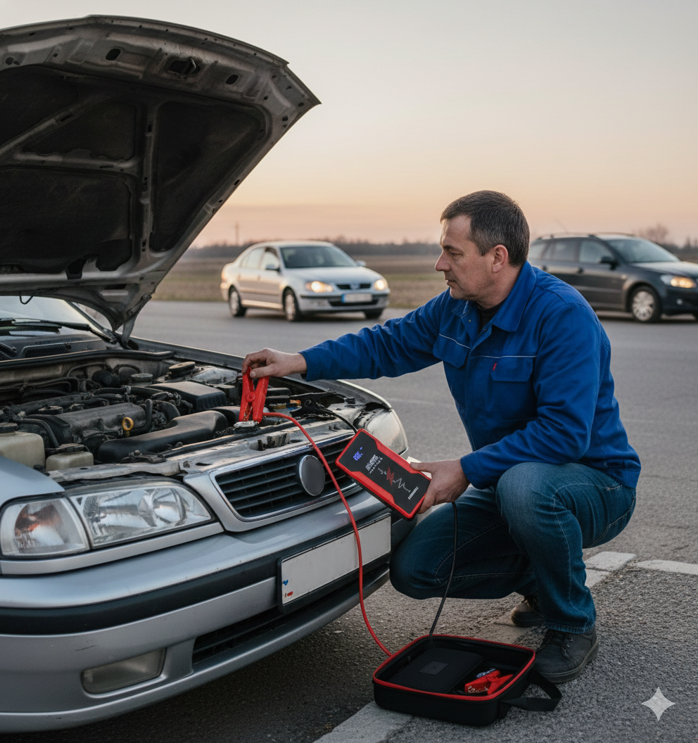 De Onmisbare Drabare Auto Accustarter: 12V Noodstartmotor met Powerbank &amp; Slimme LED-Display