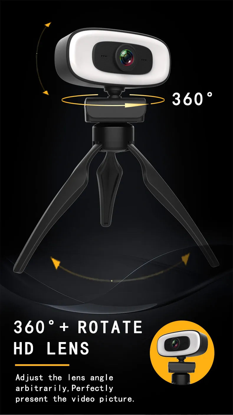 Webcam Mini 4K USB Computer 2K Webcam  Full HD 1080P Web  For Work With Microphone Tripod For PC Laptops Live Streaming Camera