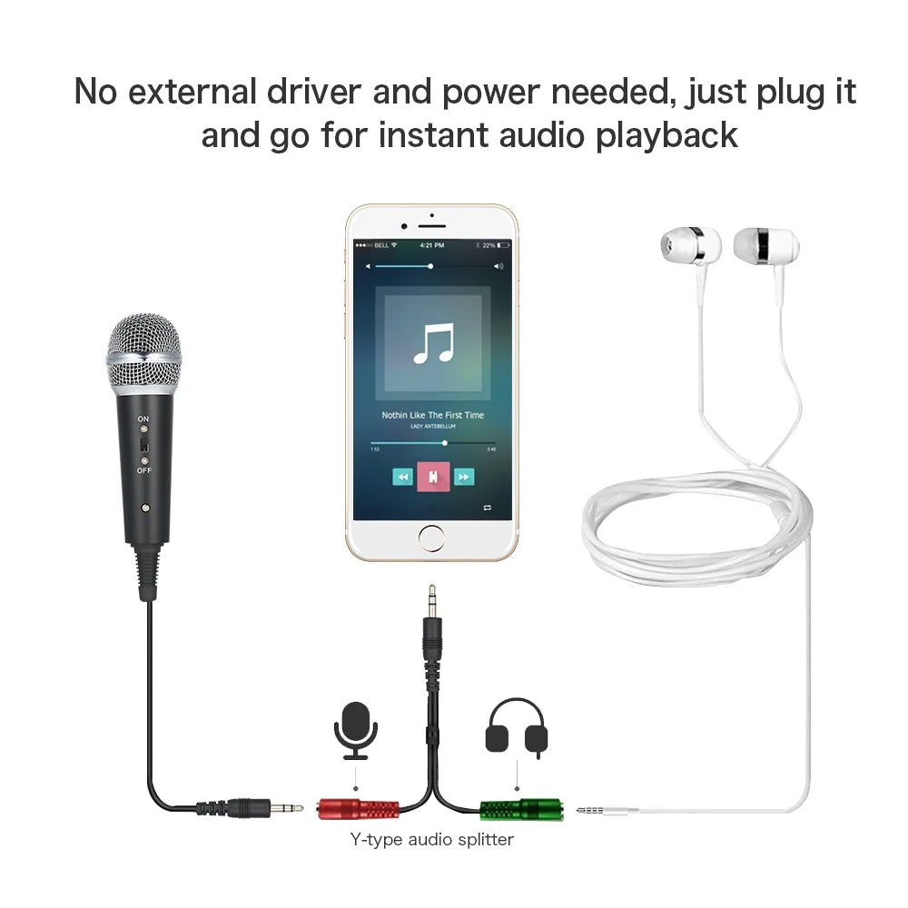 Professional Condenser Microphone MikrofonStudio Recording Mic Microphones with Mini MIC Stand for iPhone Laptop PC Tablet