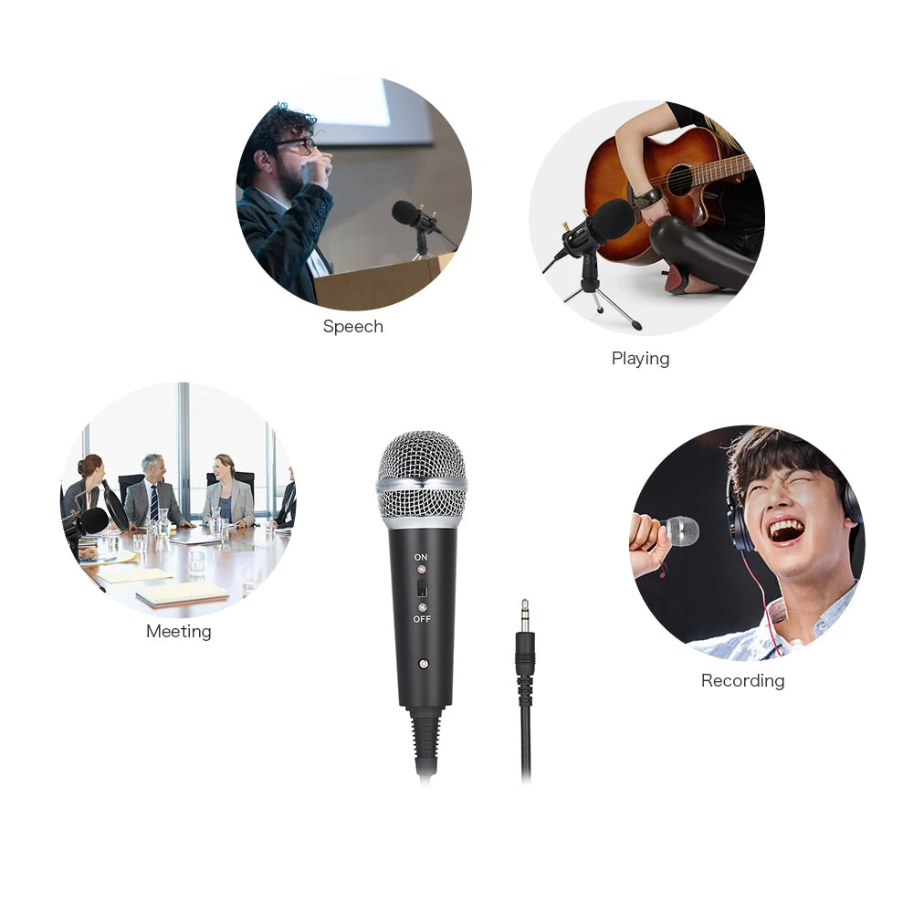 Professional Condenser Microphone MikrofonStudio Recording Mic Microphones with Mini MIC Stand for iPhone Laptop PC Tablet