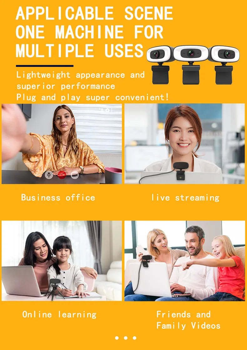 Webcam Mini 4K USB Computer 2K Webcam  Full HD 1080P Web  For Work With Microphone Tripod For PC Laptops Live Streaming Camera