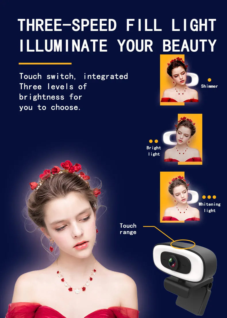 Webcam Mini 4K USB Computer 2K Webcam  Full HD 1080P Web  For Work With Microphone Tripod For PC Laptops Live Streaming Camera