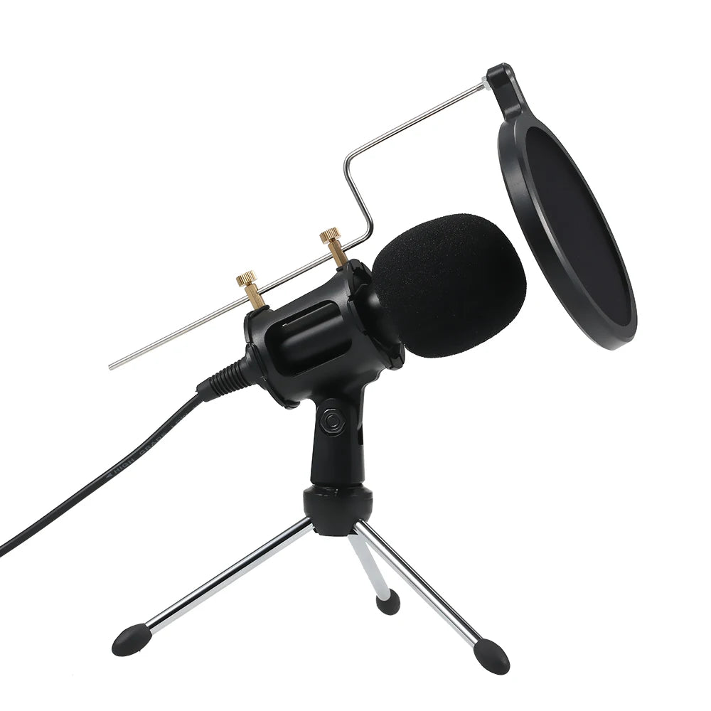 Professional Condenser Microphone MikrofonStudio Recording Mic Microphones with Mini MIC Stand for iPhone Laptop PC Tablet