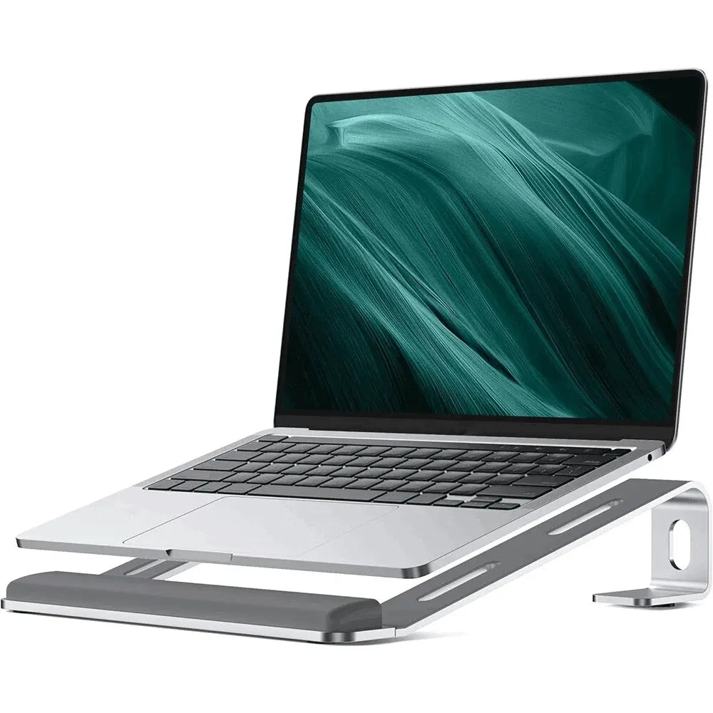Ergonomische laptopstandaard van aluminiumlegering, draagbare laptopstandaard van aluminium met polssteun.