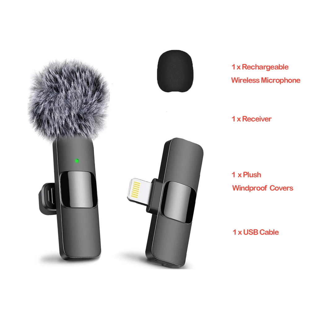 Wireless Microphone for iPhone Recording Mic for Video Podcast Vlog YouTube Mini Lavalier Microphone for iPhone 16/14/13/12/SE ﻿