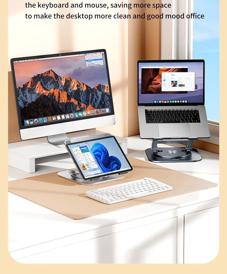 Laptop Stand 360° Rotatable Notebook Holder Liftable Desk Riser Stand Aluminum Alloy Stand Compatible With 9.7-17.3 Inch Laptops