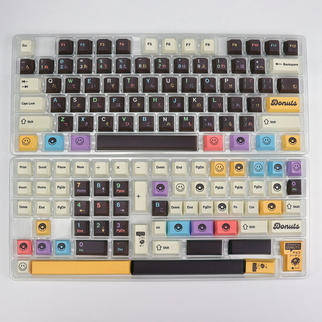 KBDiy 143 Keys/Set Korean Keycaps PBT Custom Mechanical Keyboard Cherry Profile Cute Donuts Keycap for 60/61/68/84/87/100/104/64