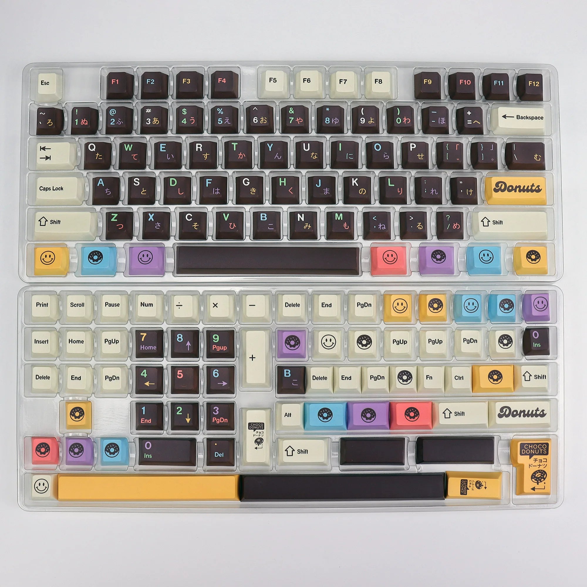 KBDiy 143 Keys/Set Korean Keycaps PBT Custom Mechanical Keyboard Cherry Profile Cute Donuts Keycap for 60/61/68/84/87/100/104/64