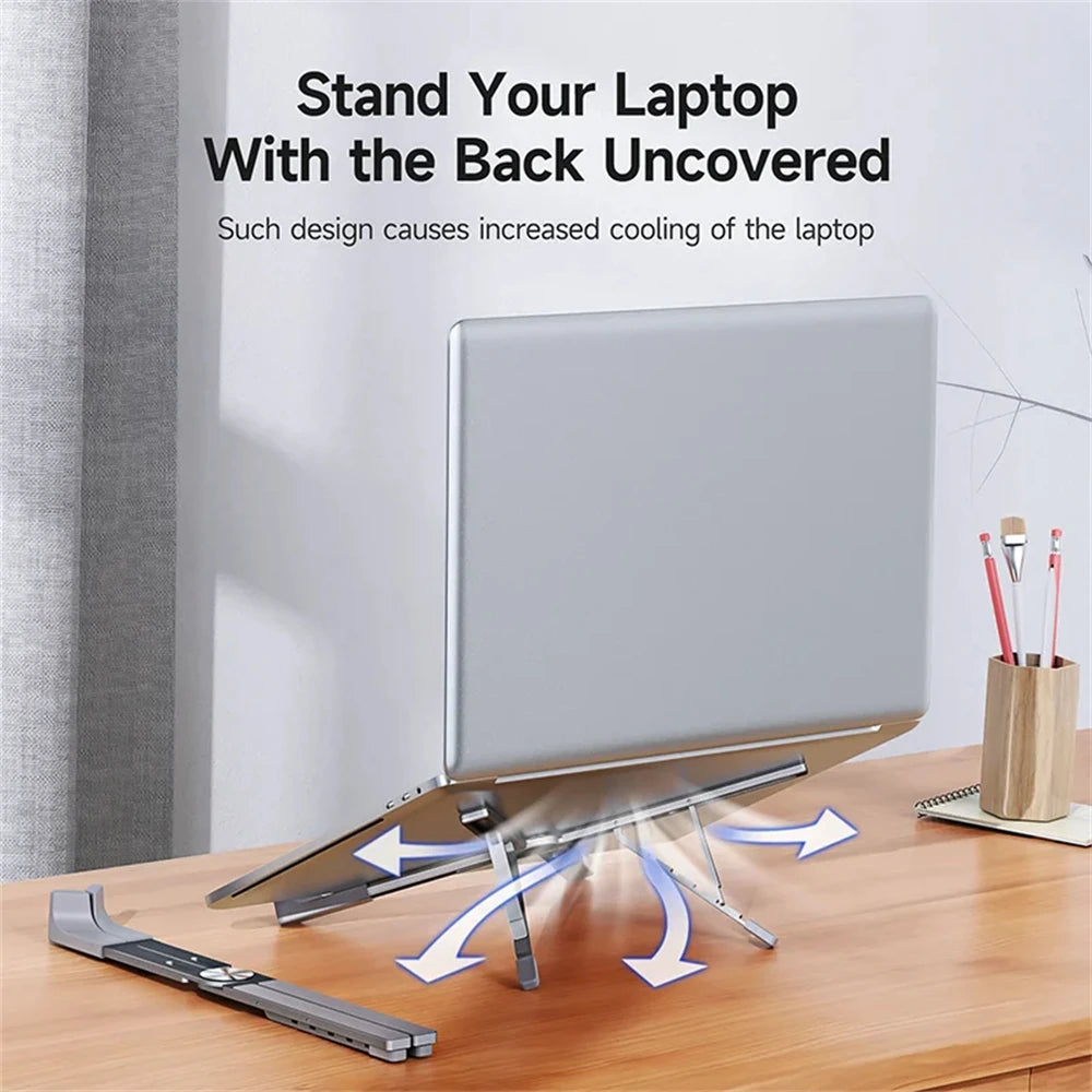 Vothoon Portable Laptop Stand for MacBook Pro Air Aluminum Foldable Notebook Laptop Base Macbook Holder Adjustable Tablet Stand