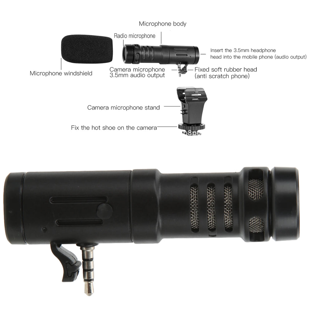 3.5mm Mini Microphone MIC 06 Microphone Mobile Phone Mini Microphone 3.5mm for Live Conference Video Vlog Video Record Mini Mic