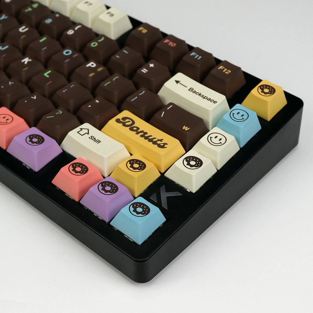 KBDiy 143 Keys/Set Korean Keycaps PBT Custom Mechanical Keyboard Cherry Profile Cute Donuts Keycap for 60/61/68/84/87/100/104/64