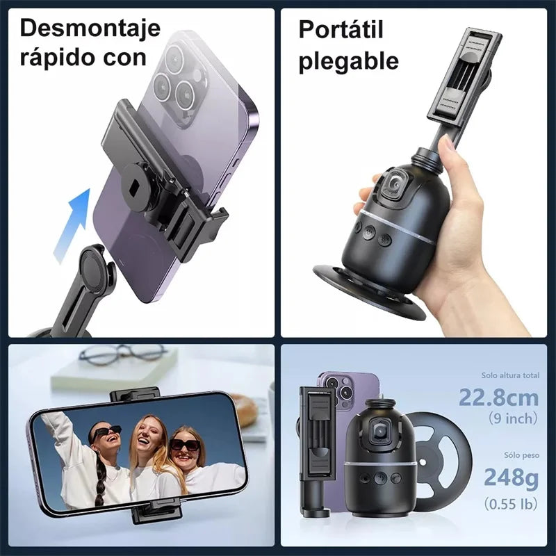 Selfieshow P03 Gimbal Stabilizer 360 Rotation Follow Focus Auto Face Tracking Tripod Desktop Cell Phone Holder for Live/Photo