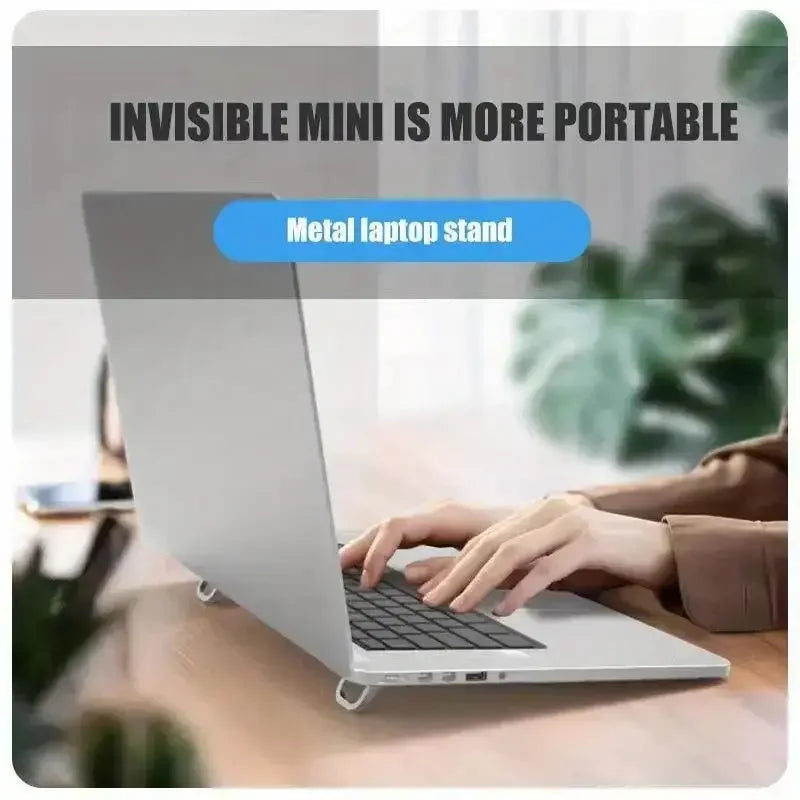 2pcs/Set Laptop Stand for Computer Keyboard Stand Riser Aluminum Mini Portable Laptop Stands for Macbook / Notebook /Lenovo/Dell