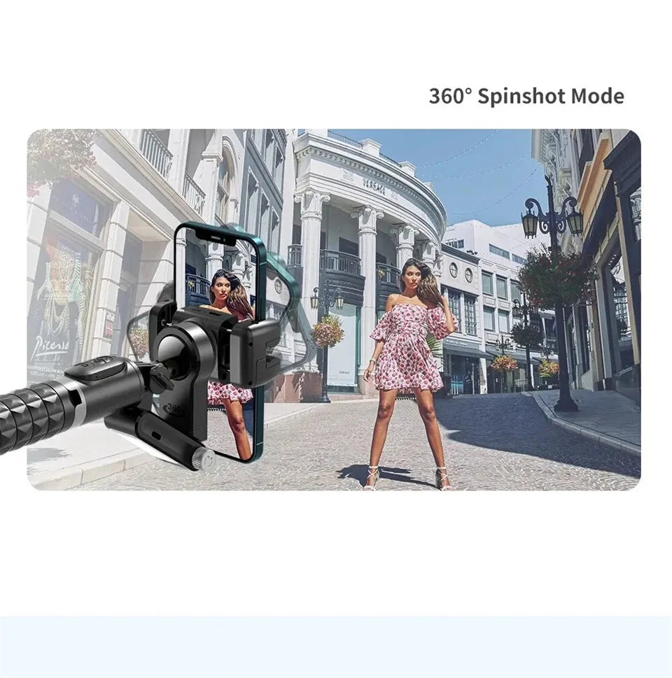 FANGTUOSI 360 Rotation Gimbal,Selfie Stick Tripod With Shutter Fill Light Following Shooting,Stabilizer for Smartphone Live/Vlog