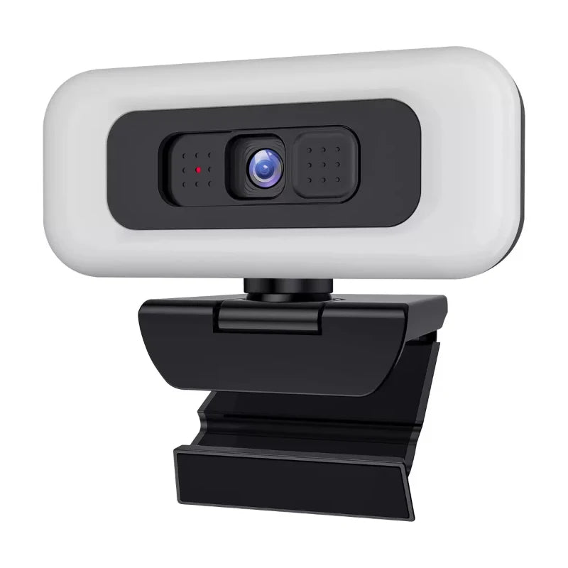 4K Webcam for PC Live Streaming Web Cam with LED Fill Light Full HD 2K 1080P Auto Focus Computer Camera with Microphone