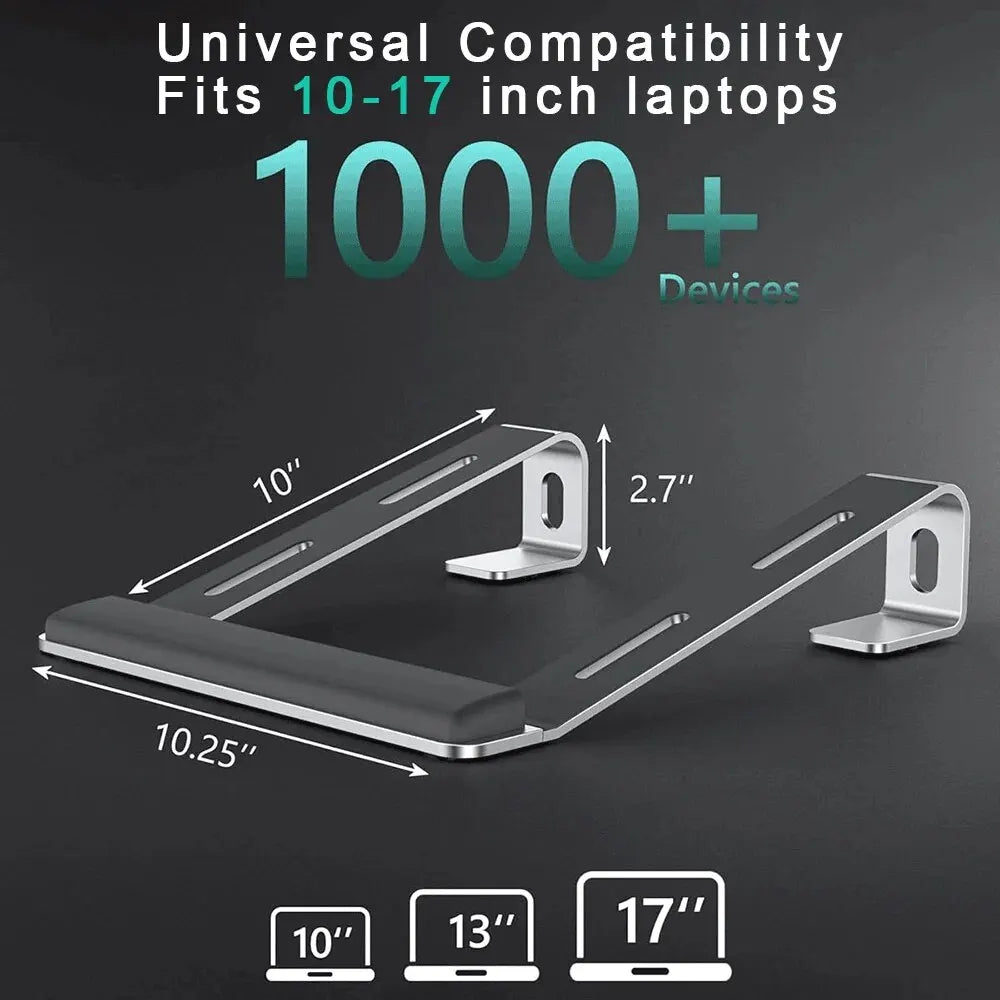 Ergonomische laptopstandaard van aluminiumlegering, draagbare laptopstandaard van aluminium met polssteun.