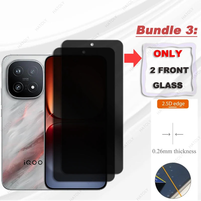 Anti-spy Glass For vivo iQOO 15 Glass Privacy Screen Protector For vivo iQOO 15 5G Front Film Camera Lens Protector For iQOO 15