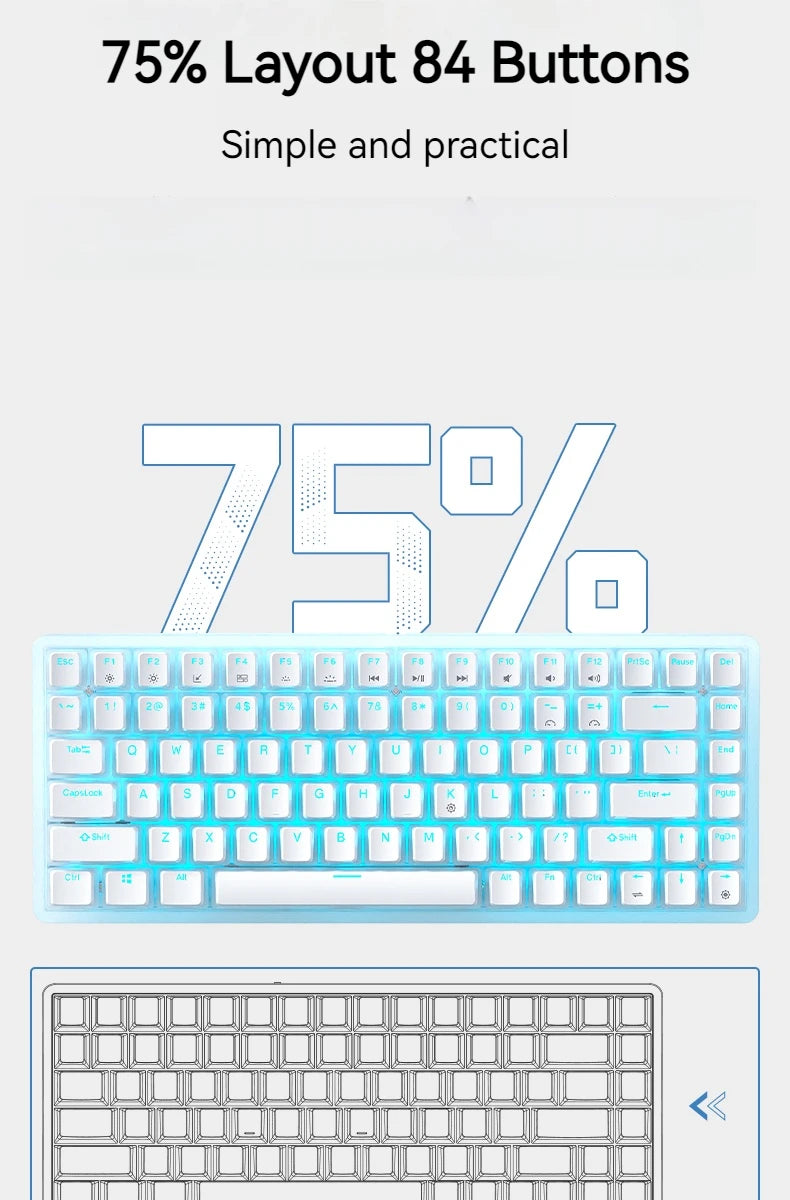 ONIKUMA Professional Gaming Mechanical Keyboard USB Wired Keyboard with RGB Backlit Matte Key Caps 84 Keys Gaming Keyboards Game