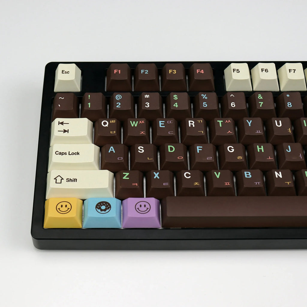 KBDiy 143 Keys/Set Korean Keycaps PBT Custom Mechanical Keyboard Cherry Profile Cute Donuts Keycap for 60/61/68/84/87/100/104/64