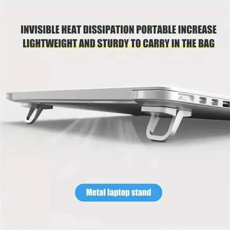 2pcs/Set Laptop Stand for Computer Keyboard Stand Riser Aluminum Mini Portable Laptop Stands for Macbook / Notebook /Lenovo/Dell
