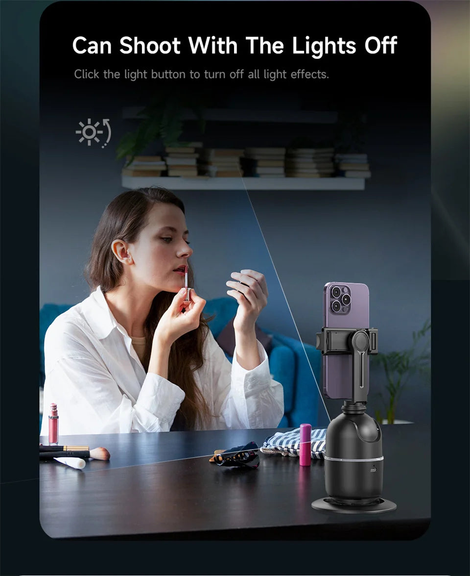 Selfieshow P03 Gimbal Stabilizer 360 Rotation Follow Focus Auto Face Tracking Tripod Desktop Cell Phone Holder for Live/Photo