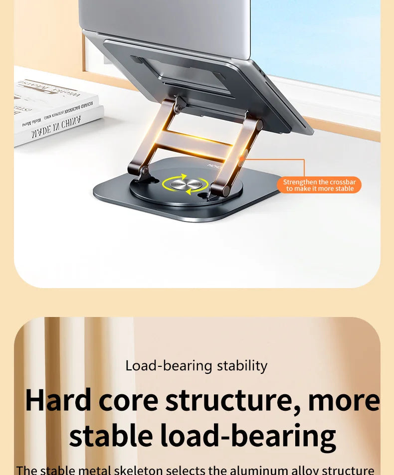 Laptop Stand 360° Rotatable Notebook Holder Liftable Desk Riser Stand Aluminum Alloy Stand Compatible With 9.7-17.3 Inch Laptops