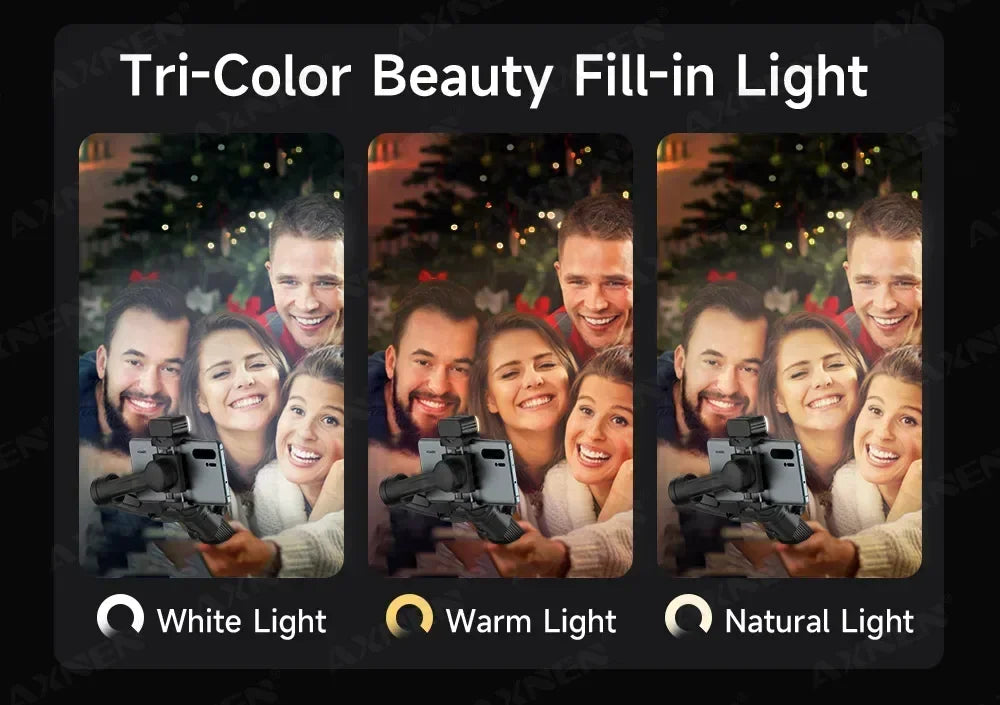 Handheld 3-Axis Gimbal Stabilizer for iPhone & Android, Anti-Shake Phone Holder with Tripod, for Vlogging & Video Recording