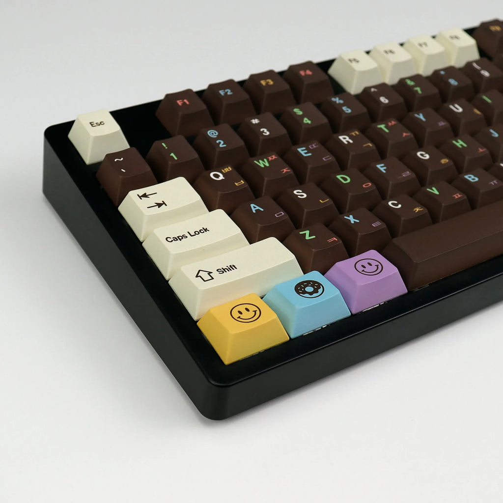 KBDiy 143 Keys/Set Korean Keycaps PBT Custom Mechanical Keyboard Cherry Profile Cute Donuts Keycap for 60/61/68/84/87/100/104/64