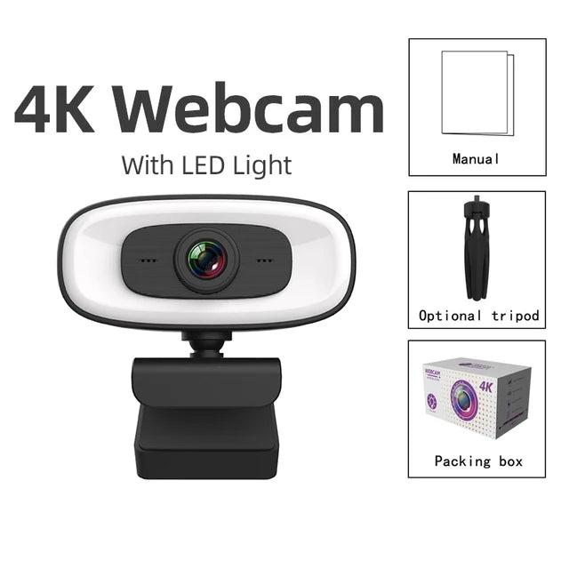 Webcam Mini 4K USB Computer 2K Webcam  Full HD 1080P Web  For Work With Microphone Tripod For PC Laptops Live Streaming Camera