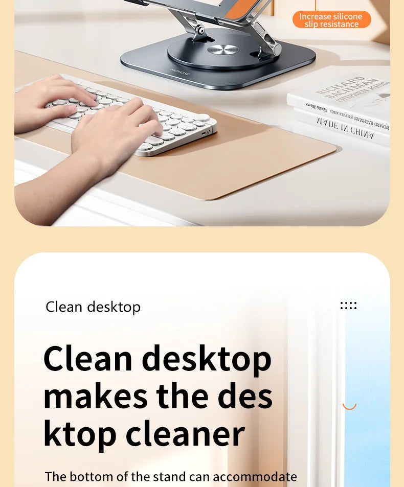 Laptop Stand 360° Rotatable Notebook Holder Liftable Desk Riser Stand Aluminum Alloy Stand Compatible With 9.7-17.3 Inch Laptops