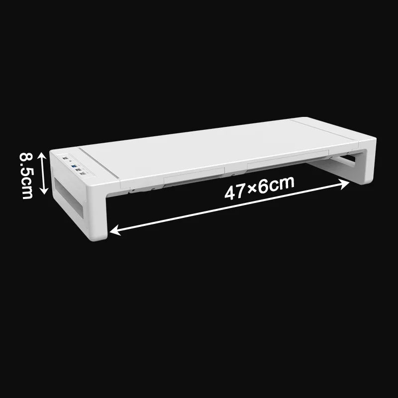 Monitor Stand Riser, With Foldable, Height Adjustable Computer Stand, Desk Shelf Riser with Storage Drawer &Tablet Phone