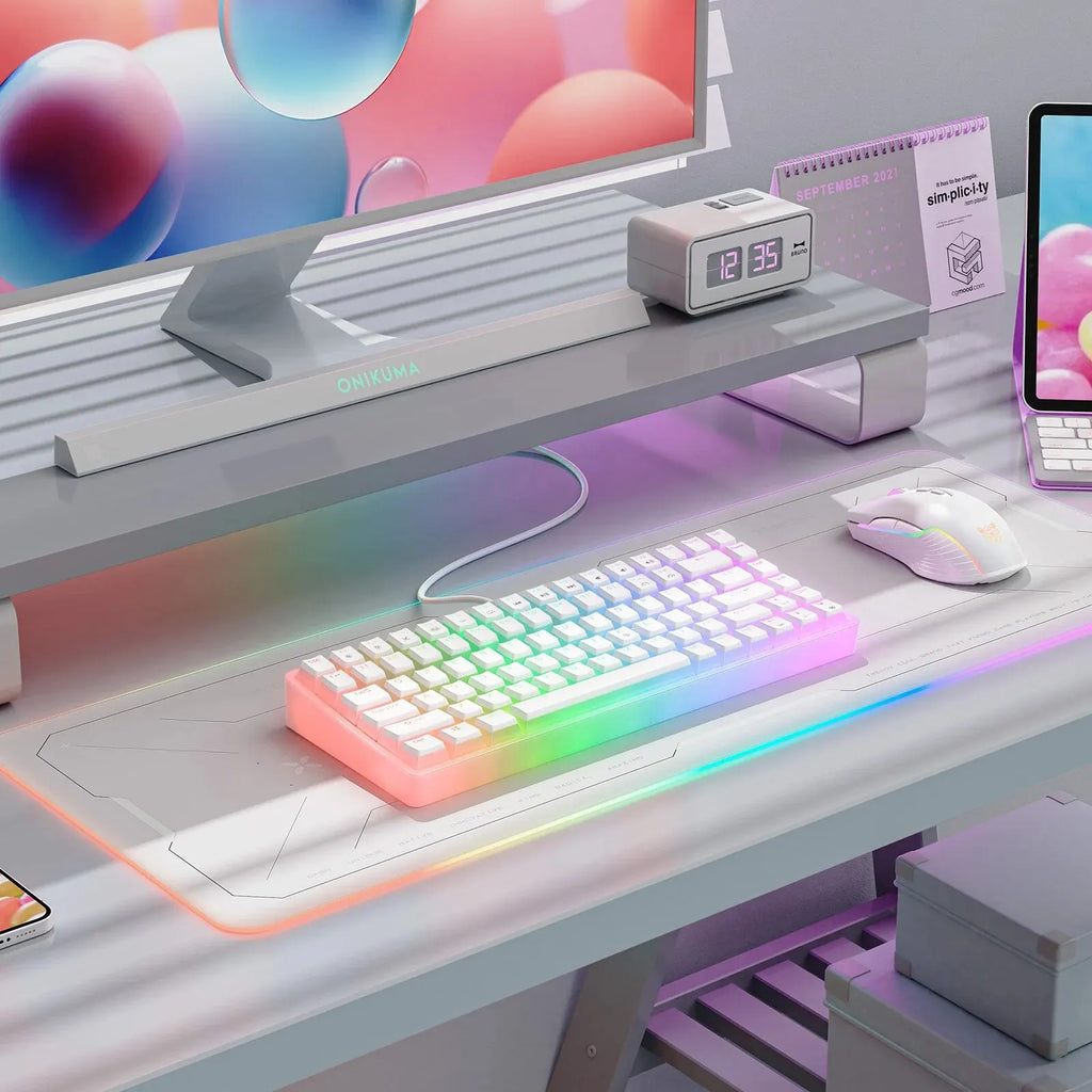 ONIKUMA Professional Gaming Mechanical Keyboard USB Wired Keyboard with RGB Backlit Matte Key Caps 84 Keys Gaming Keyboards Game