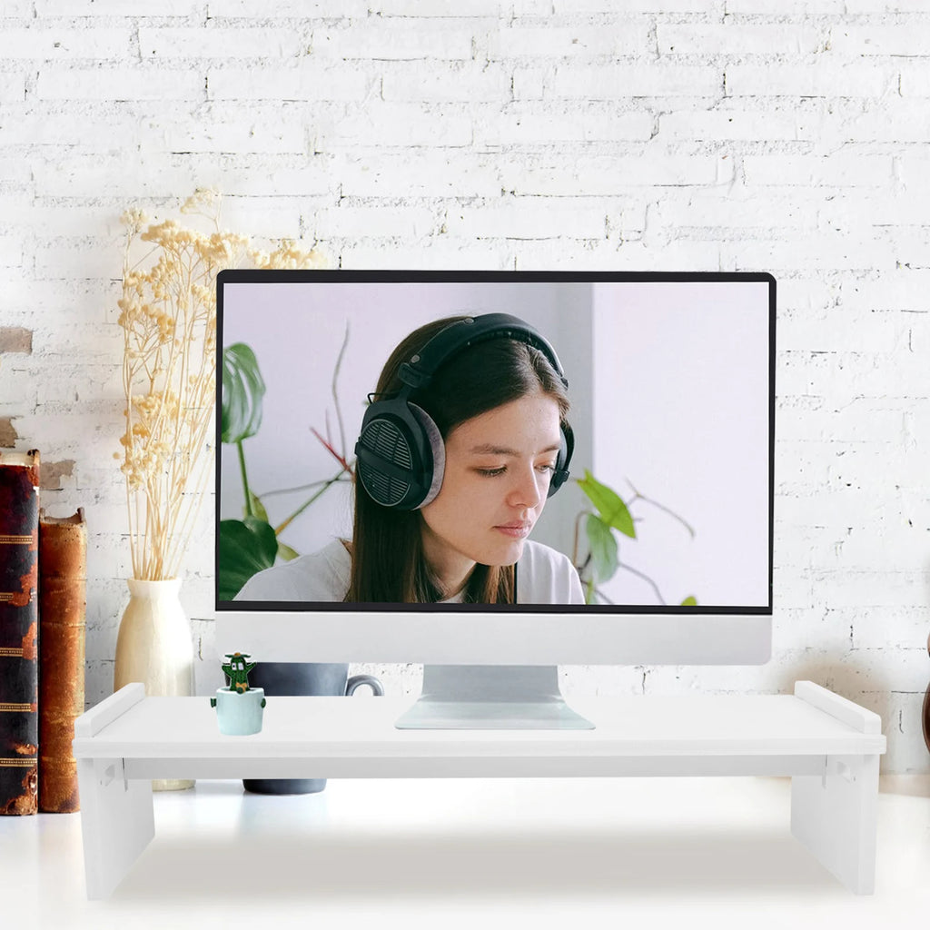 Ergonomic Monitor Stand Computer Screen Riser Heightened Shelf Laptop Holder Wooden Computer Lifting Rack Dorm Room Essentials