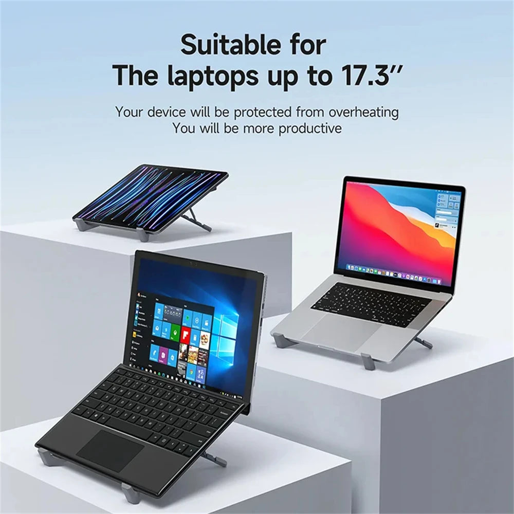Vothoon Portable Laptop Stand for MacBook Pro Air Aluminum Foldable Notebook Laptop Base Macbook Holder Adjustable Tablet Stand