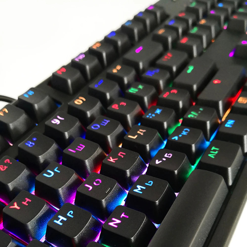 104 Keys Keycaps OEM Highly RGB Backlit Mechanical Keyboard Keycap Spanish Arabic Russian French Korean German Thai  Portuguese