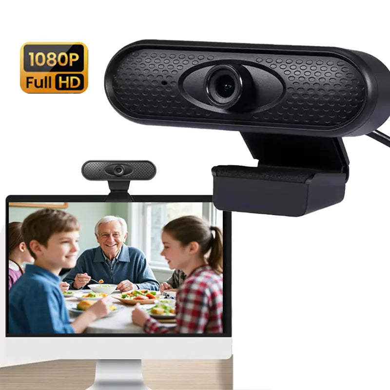 USB Webcam 1080P HD Mini Webcam for Laptop Computer Web Camera Built-in Microphones for Living/ Video Call/ Conference
