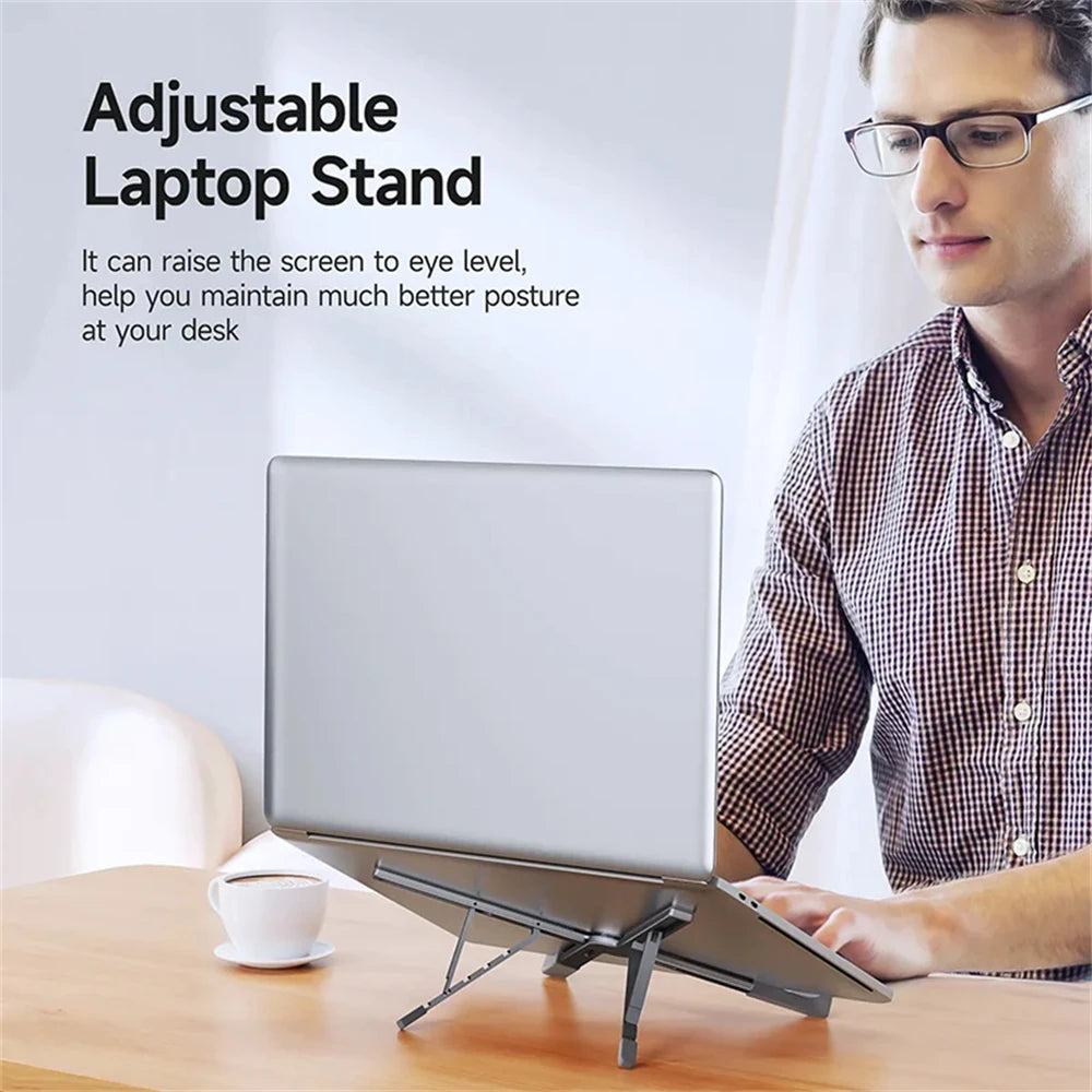 Vothoon Portable Laptop Stand for MacBook Pro Air Aluminum Foldable Notebook Laptop Base Macbook Holder Adjustable Tablet Stand