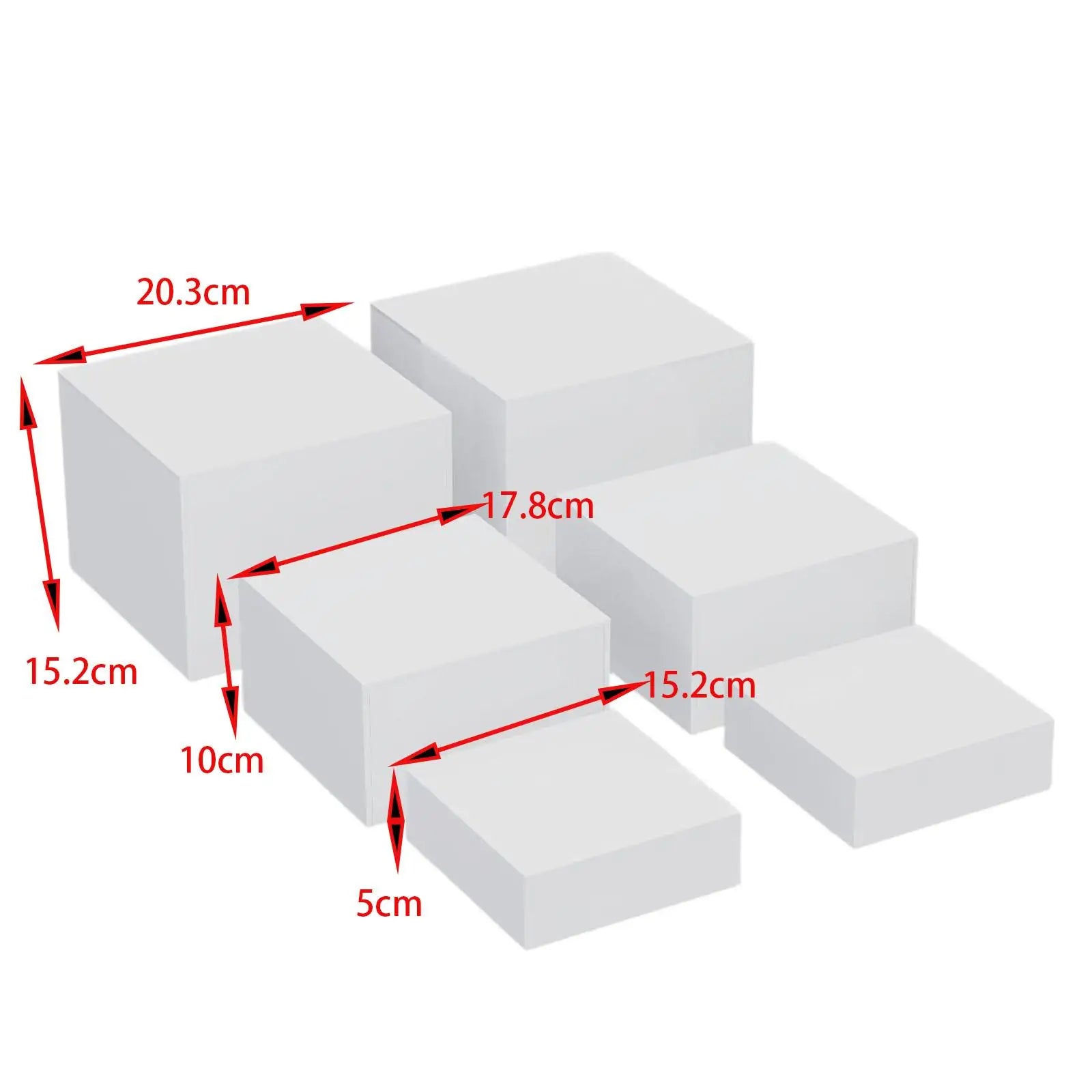 6x Acrylic Risers Display Stands with Hollow bottoms Buffer Risers for Food Collectibles Catering Jewelry Art Photography
