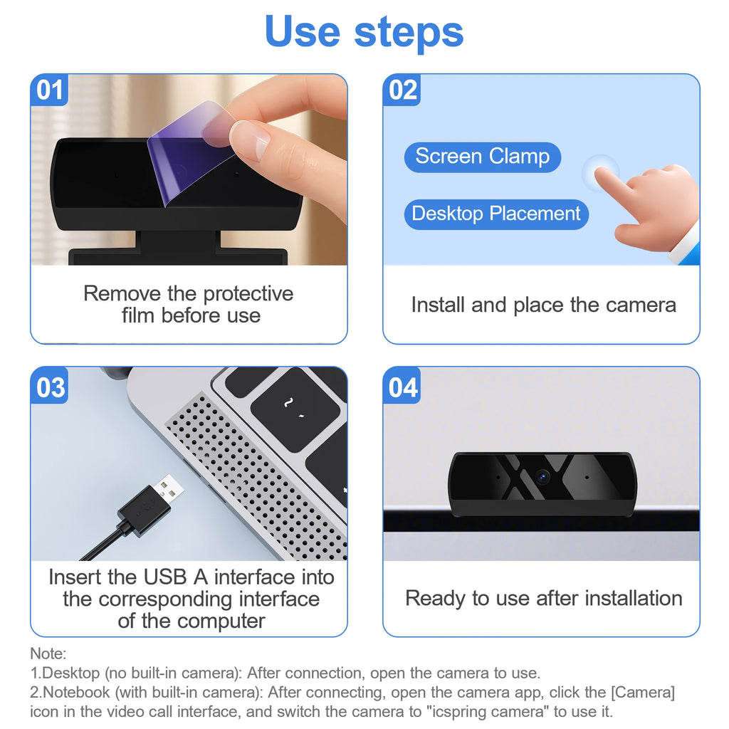 HD 1080P Web Camera with Microphone Autofocus USB Webcam PC Laptop Camera for Live Stream/Video Calling/Conference Plug and Play