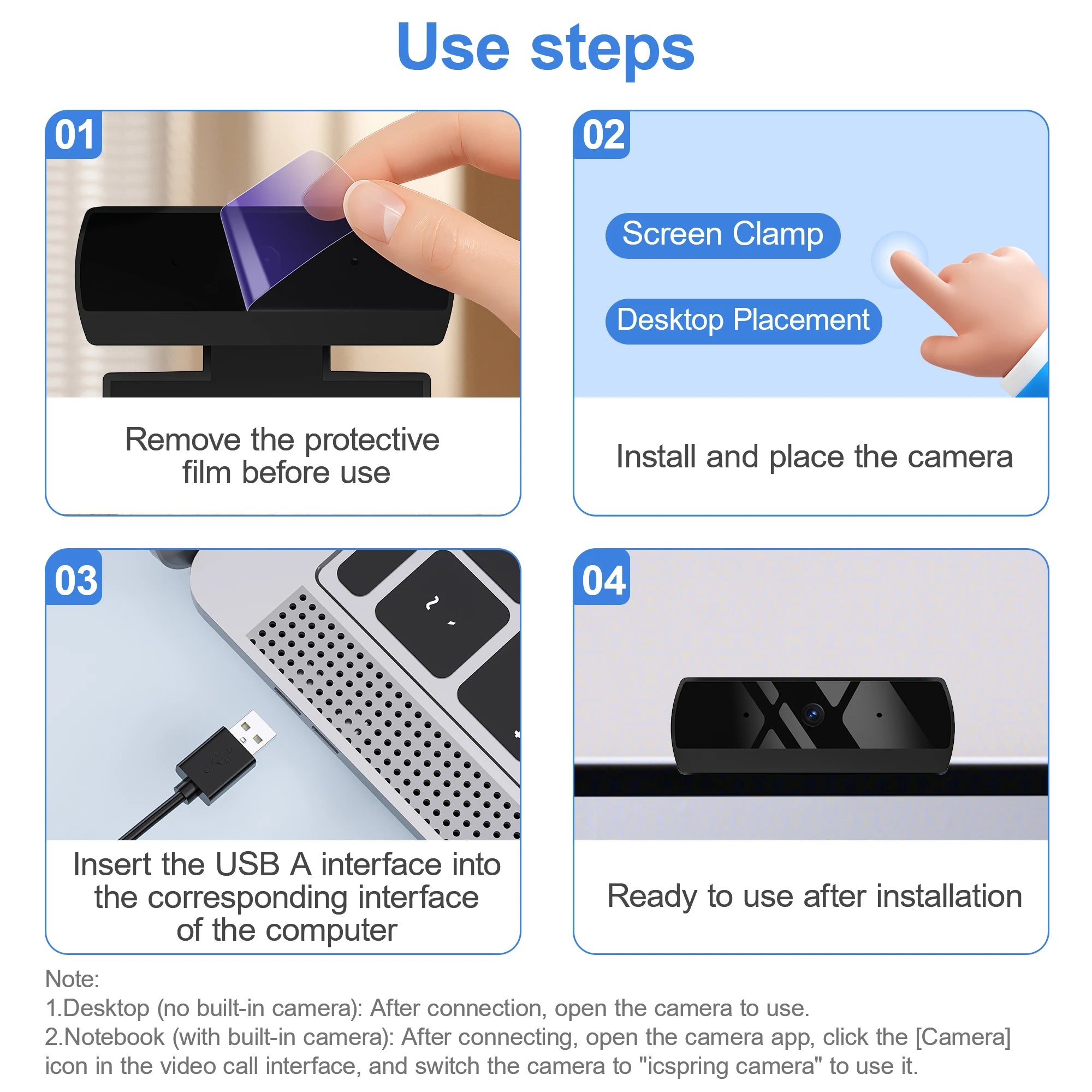 HD 1080P Web Camera with Microphone Autofocus USB Webcam PC Laptop Camera for Live Stream/Video Calling/Conference Plug and Play