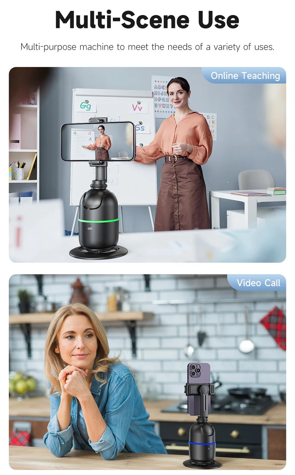 Selfieshow P03 Gimbal Stabilizer 360 Rotation Follow Focus Auto Face Tracking Tripod Desktop Cell Phone Holder for Live/Photo