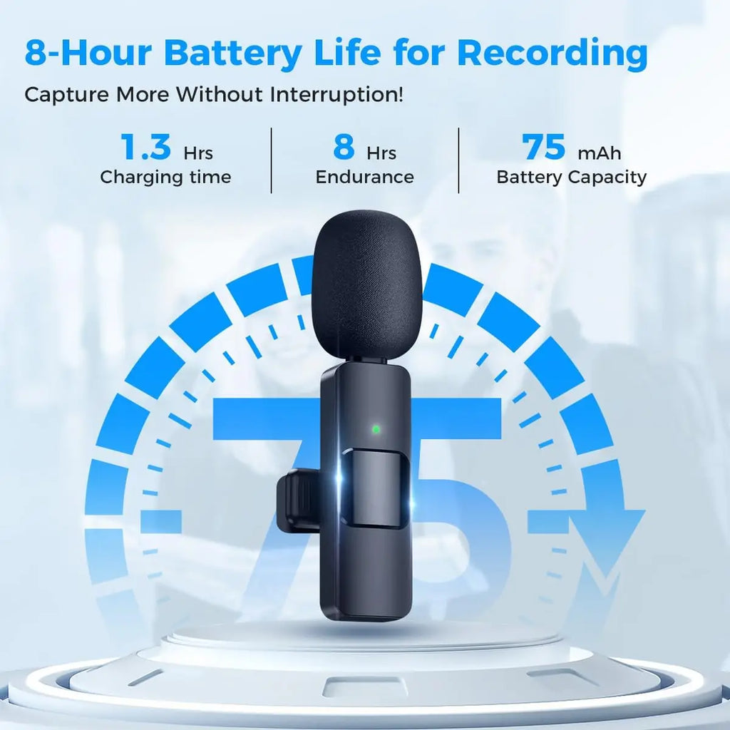 Wireless Microphone for iPhone Recording Mic for Video Podcast Vlog YouTube Mini Lavalier Microphone for iPhone 16/14/13/12/SE ﻿