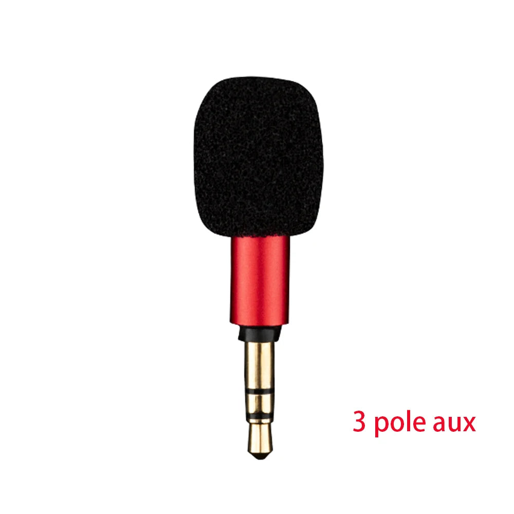 3.5mm Mini Microphone Jack Portable Aux 4 Pole/ 3 Pole Karaoke Mic for Recorder Mobile Phone Smart Phone Computer Laptop