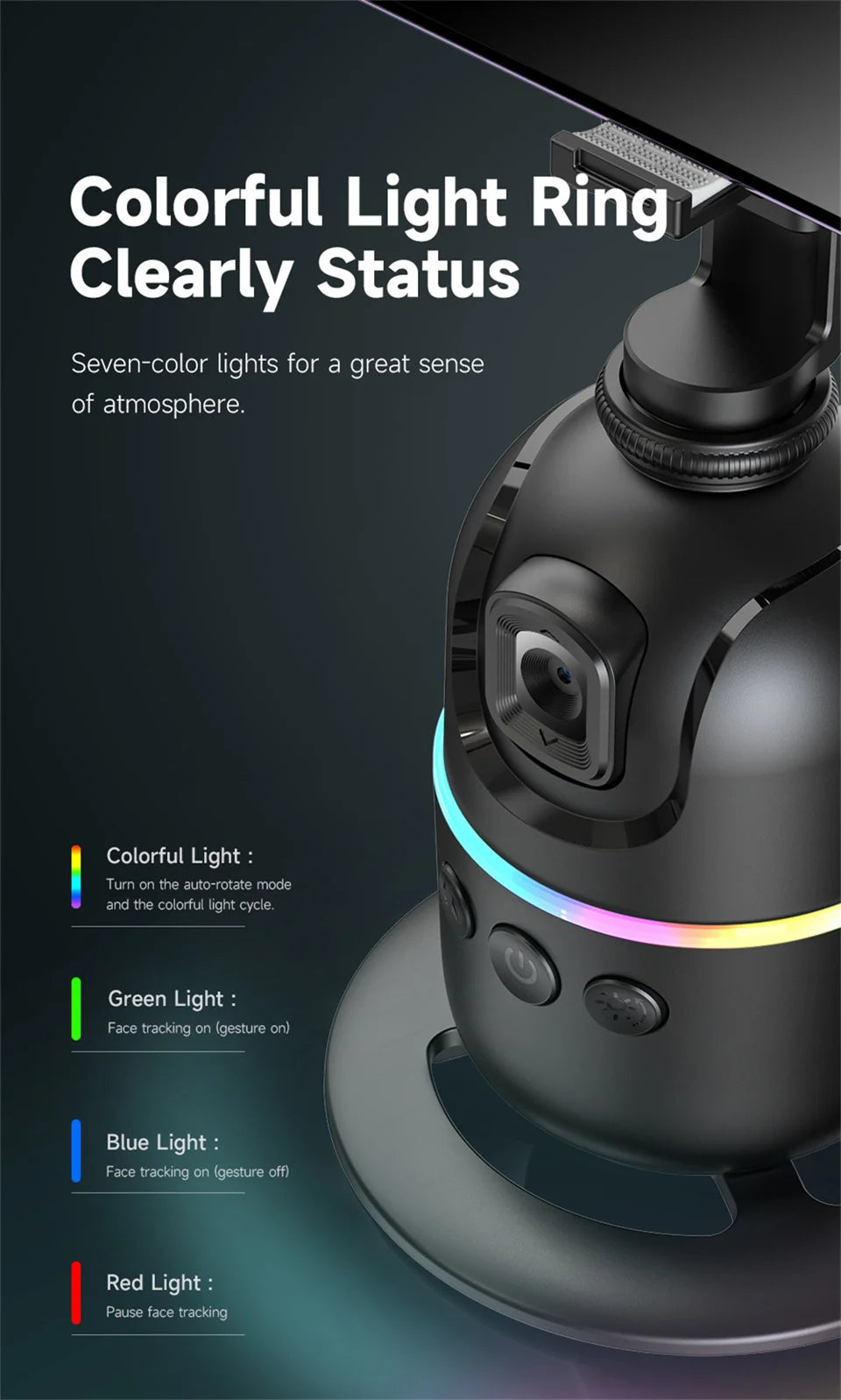 Selfieshow P03 Gimbal Stabilizer 360 Rotation Follow Focus Auto Face Tracking Tripod Desktop Cell Phone Holder for Live/Photo