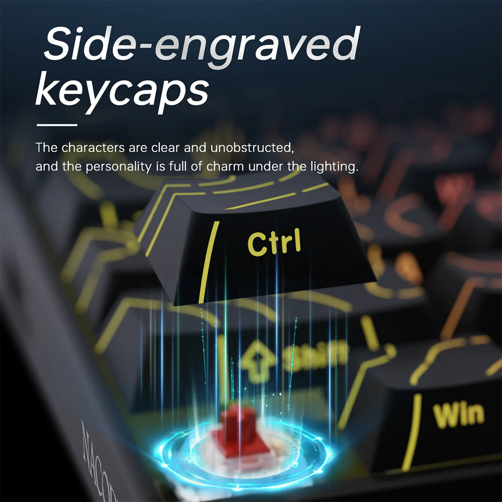 NK68 Side Engraved Contour Wired Mixed Light Mechanical Keyboard Full Keys Hot Swappable