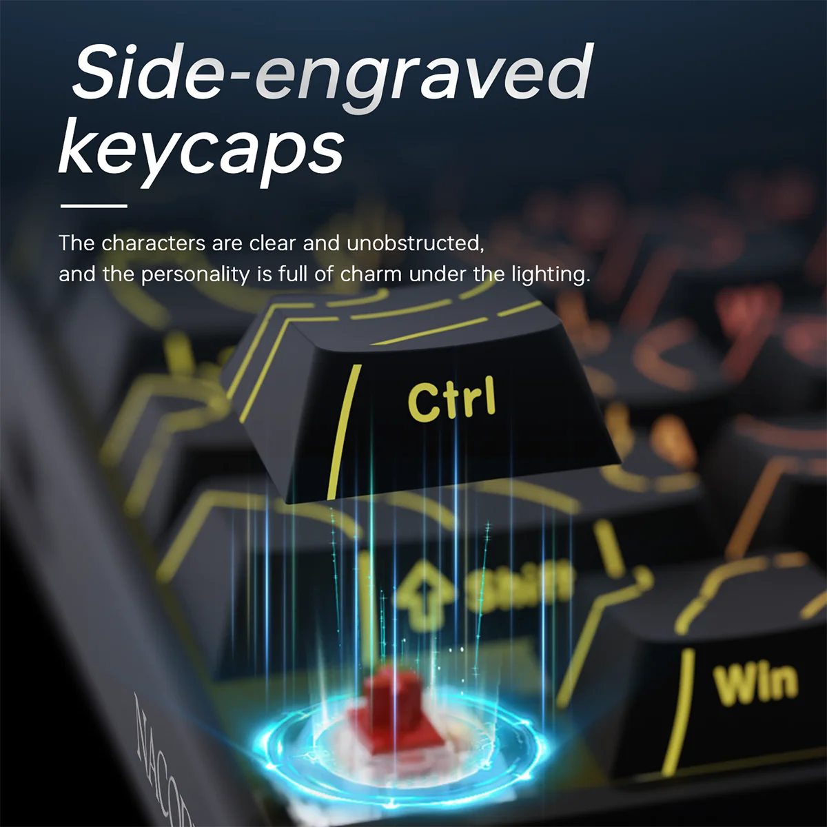 NK68 Side Engraved Contour Wired Mixed Light Mechanical Keyboard Full Keys Hot Swappable