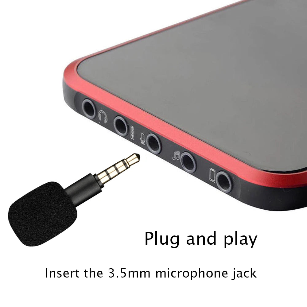3.5mm Mini Microphone Jack Portable Aux 4 Pole/ 3 Pole Karaoke Mic for Recorder Mobile Phone Smart Phone Computer Laptop