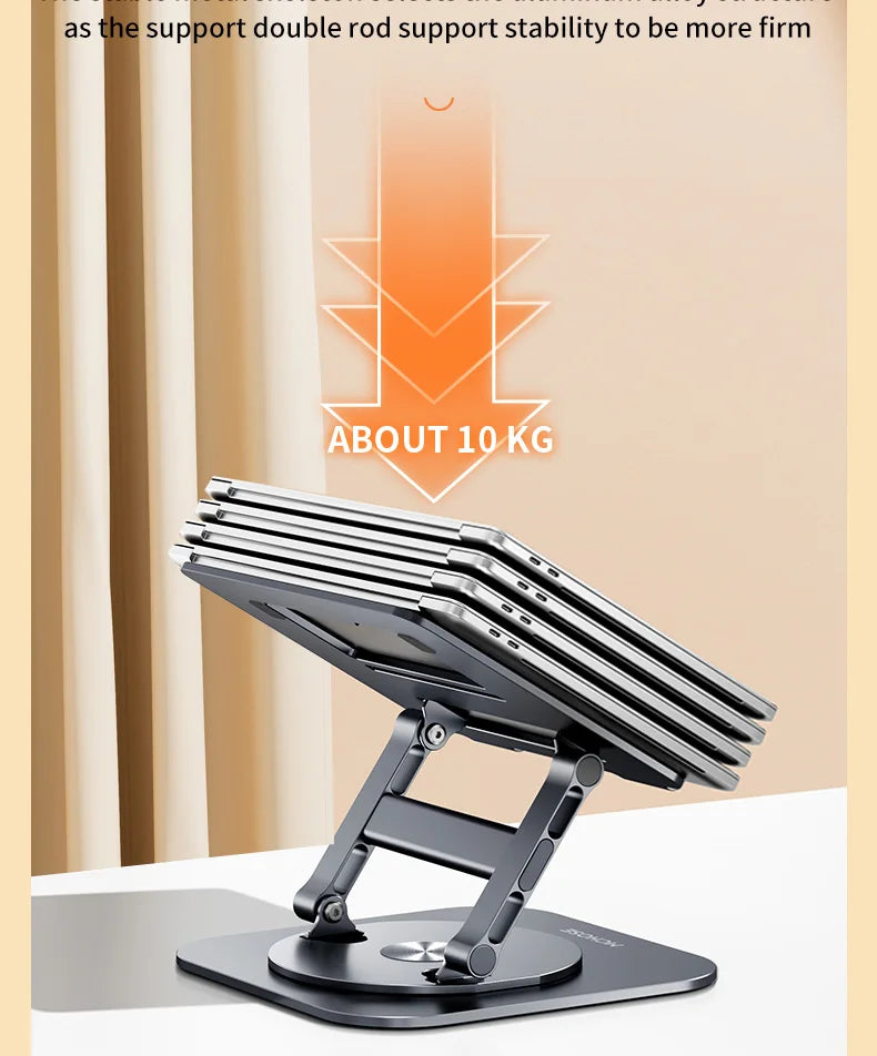 Laptop Stand 360° Rotatable Notebook Holder Liftable Desk Riser Stand Aluminum Alloy Stand Compatible With 9.7-17.3 Inch Laptops