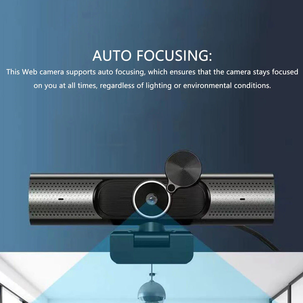 4K Web Cam USB Webcam 2K 1080P 30fps Auto Focusing HiFi Speaker Noise Reduction Mic PC Camera for Desktop Laptop Video Chat