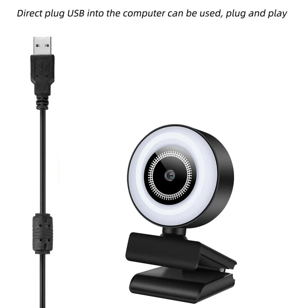 4K 2K 1080P Webcam Light Control Full HD 8MP Webcam PC Laptop Auto Focus Live Streaming Flexible with Microphone Live Broadcast